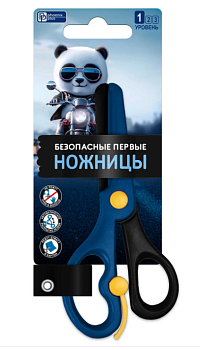 Ножницы для детей, асимметричные, 13,6х6,2 см, синий, чёрный, 73671 