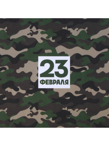 Бумага крафтовая белая, 23 февраля хаки, (10 рулонов в уп), 9304591