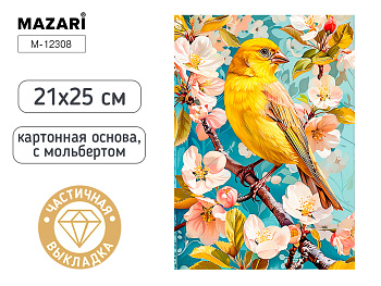 Алмазная мозаика с мольбертом ПТИЦА, 21х25 см, M-12308